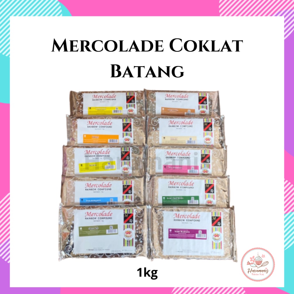 

[♡I17@] Mercolade Coklat Batang Compound Warna Warni 1kg [96]