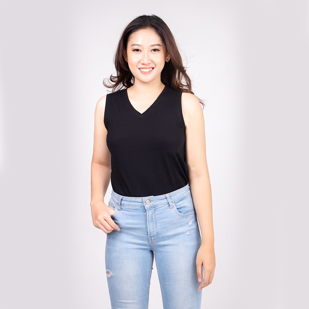 SF Tanktop V Neck Wanita/Kaos Katun/Singlet Wanita/Kaos Dalam Wanita/SOUTH FORMED