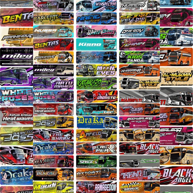 

STICKER BUSMANIA ISI 45GAMBAR 10cm x 3cm