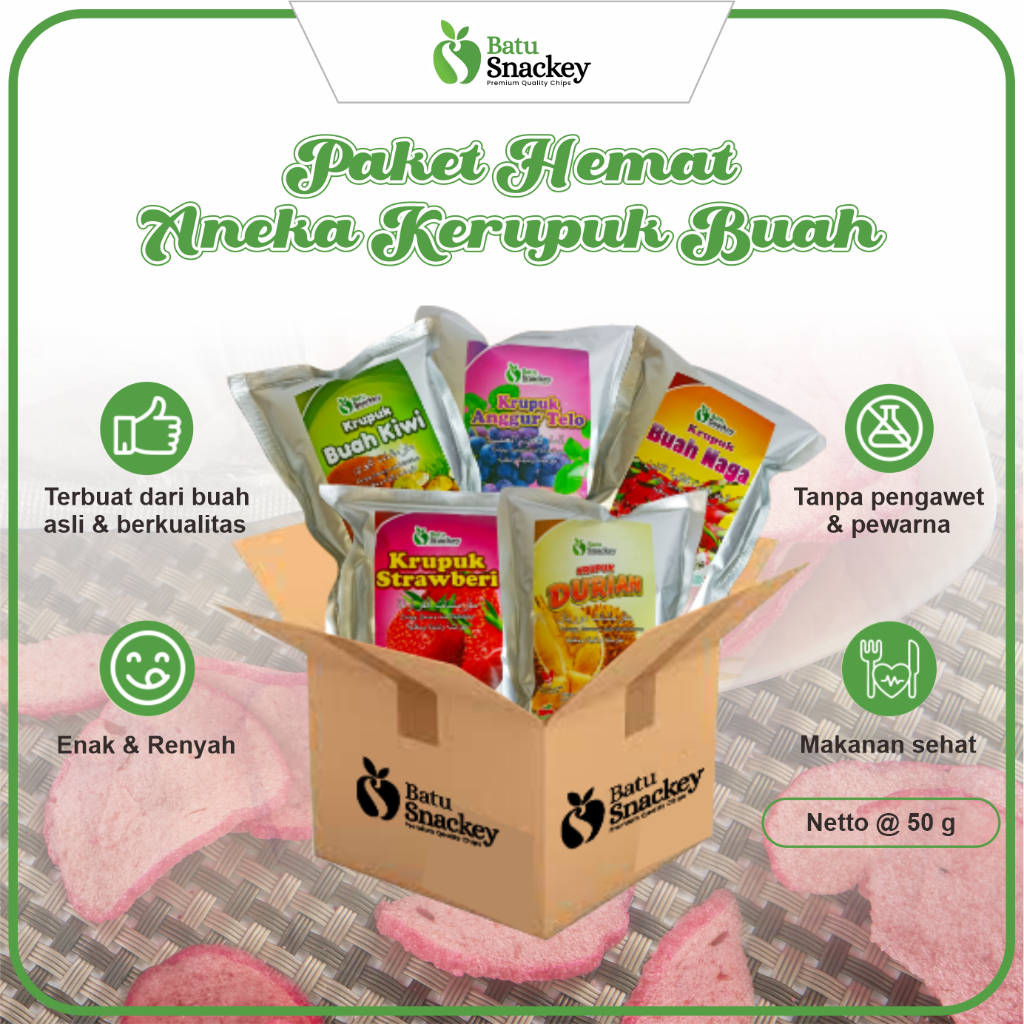 

Paket hemat aneka kerupuk buah
