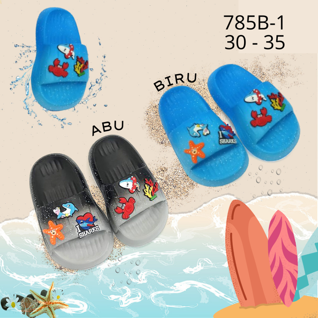 Sandal Selop Anak Cowok I Love Sea 785B-1