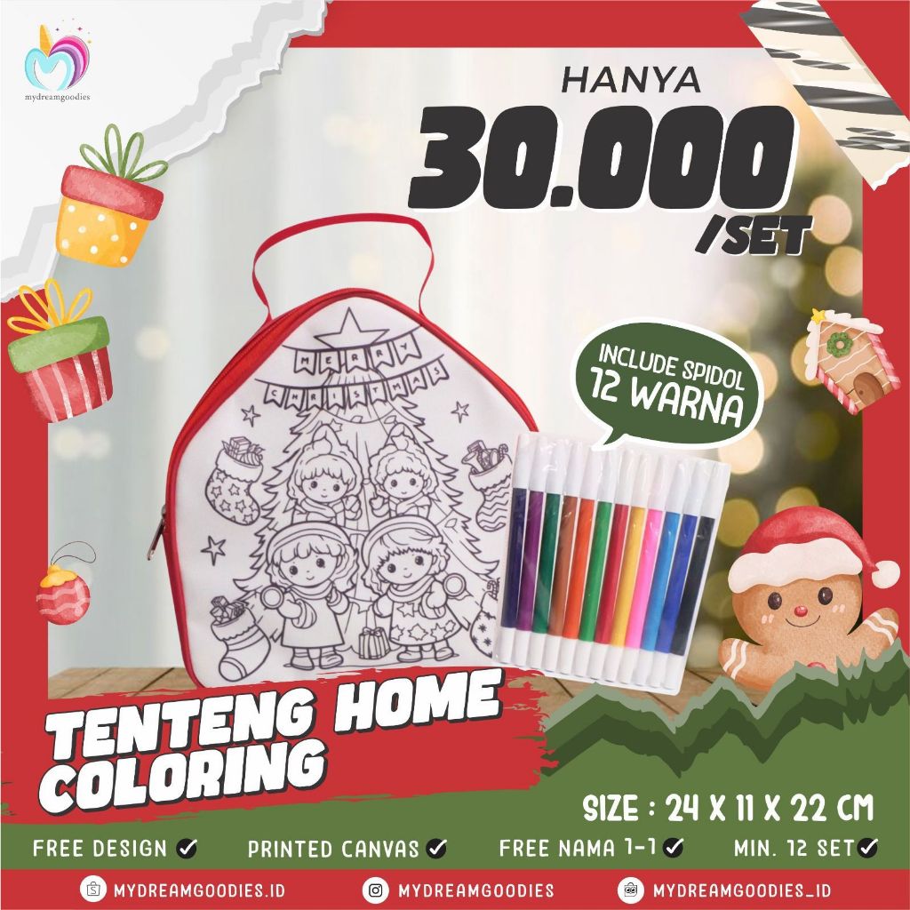 

TENTENG RUMAH COLORING ( include 12spidol warna )