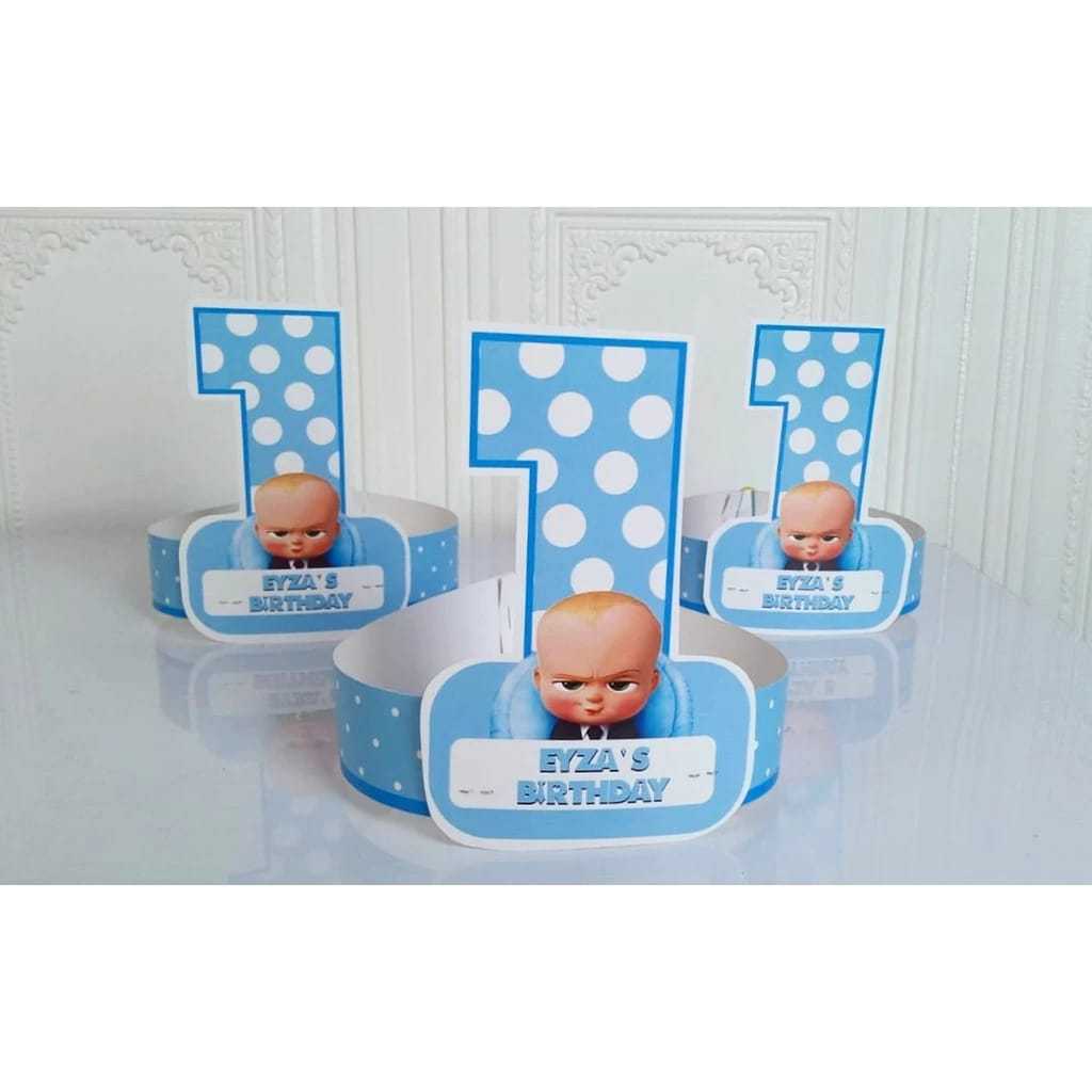topi melingkar baby boss / topi ultah baby boss / topi melingkar custom baby boss
