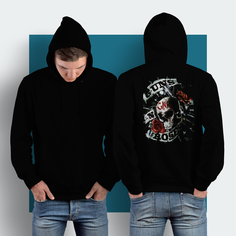 Jaket Hoodie Guns N Roses Hoodie Jumper Pullover & Zipper (Ritsleting) Bahan Cotton Fleece | GNR BAN