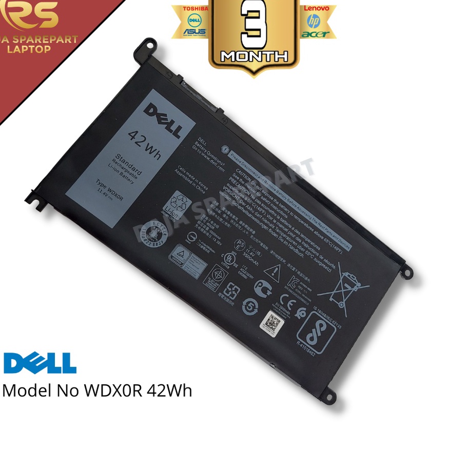 BigSale ORIGINAL Baterai Laptop Dell Latitude 3480 3488 3490 3580 Series WDX0R Vostro 14 5471 P88G P