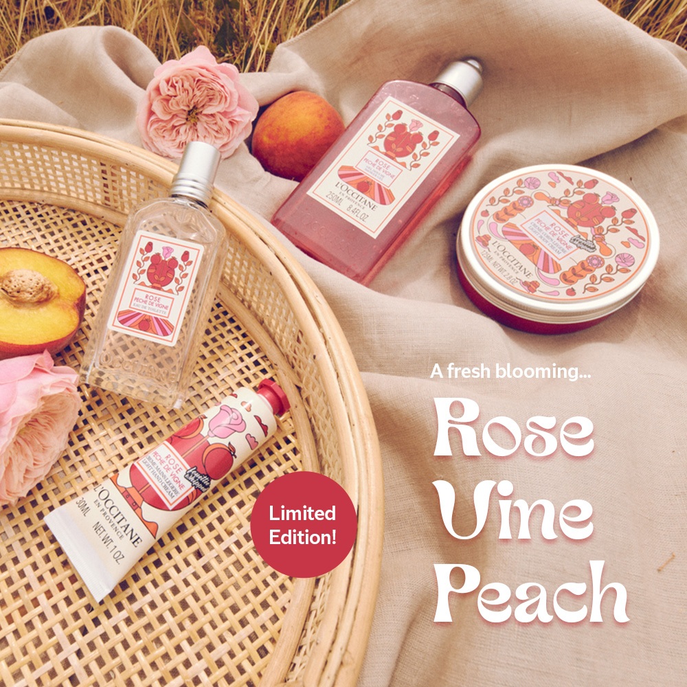 L'Occitane Rose Vine Peach Light Body Cream 125ml - Krim Tubuh Pelembap Tubuh