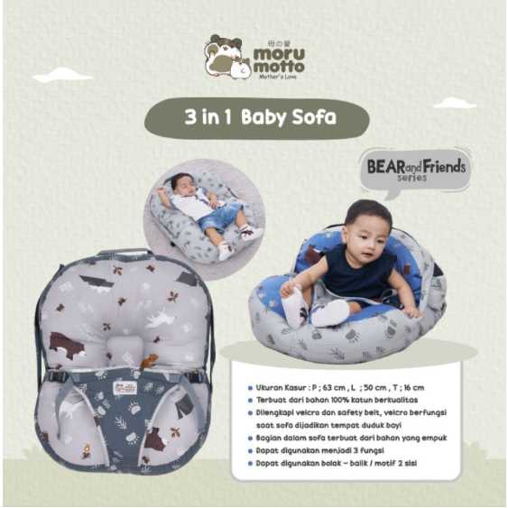 MoruMotto 3in1 Baby Sofa Bear And Friends Series MMK9002