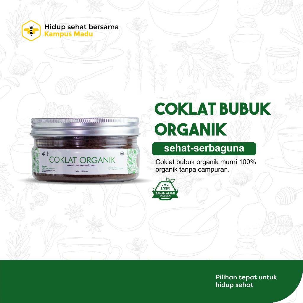 

Coklat Organik Bubuk Dark Pure Murni Coklat