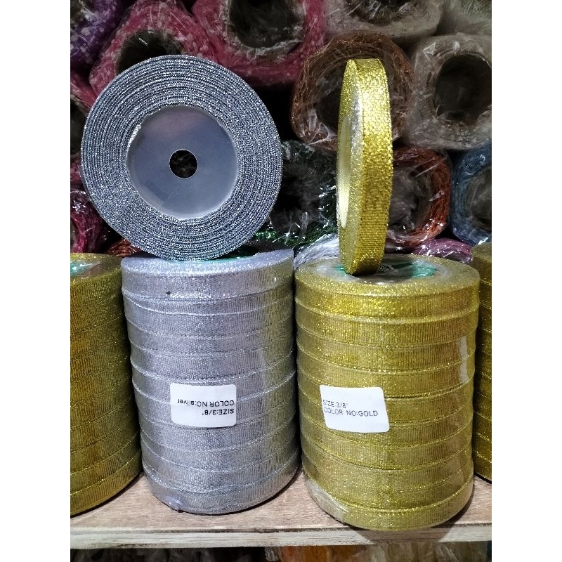 

Pita Glitter 3/8 Inchi (1 cm) Per Roll / Pita Glitter Emas dan Silver 1 cm Per Roll