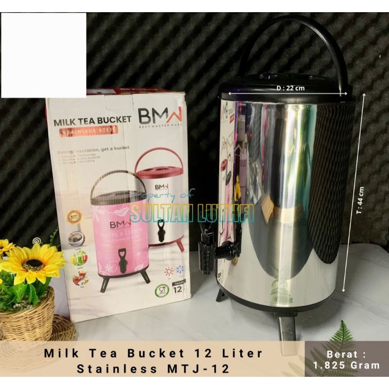 Milk Tea Bucket 10 Liter dan 12 Liter Stainless MTJ/Termosairstainless/termoshajatan/termosprasmanan