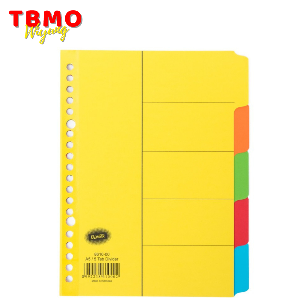 

TBMO Bantex Cardboard Divider & Indexes A5 5 pages 8610 00