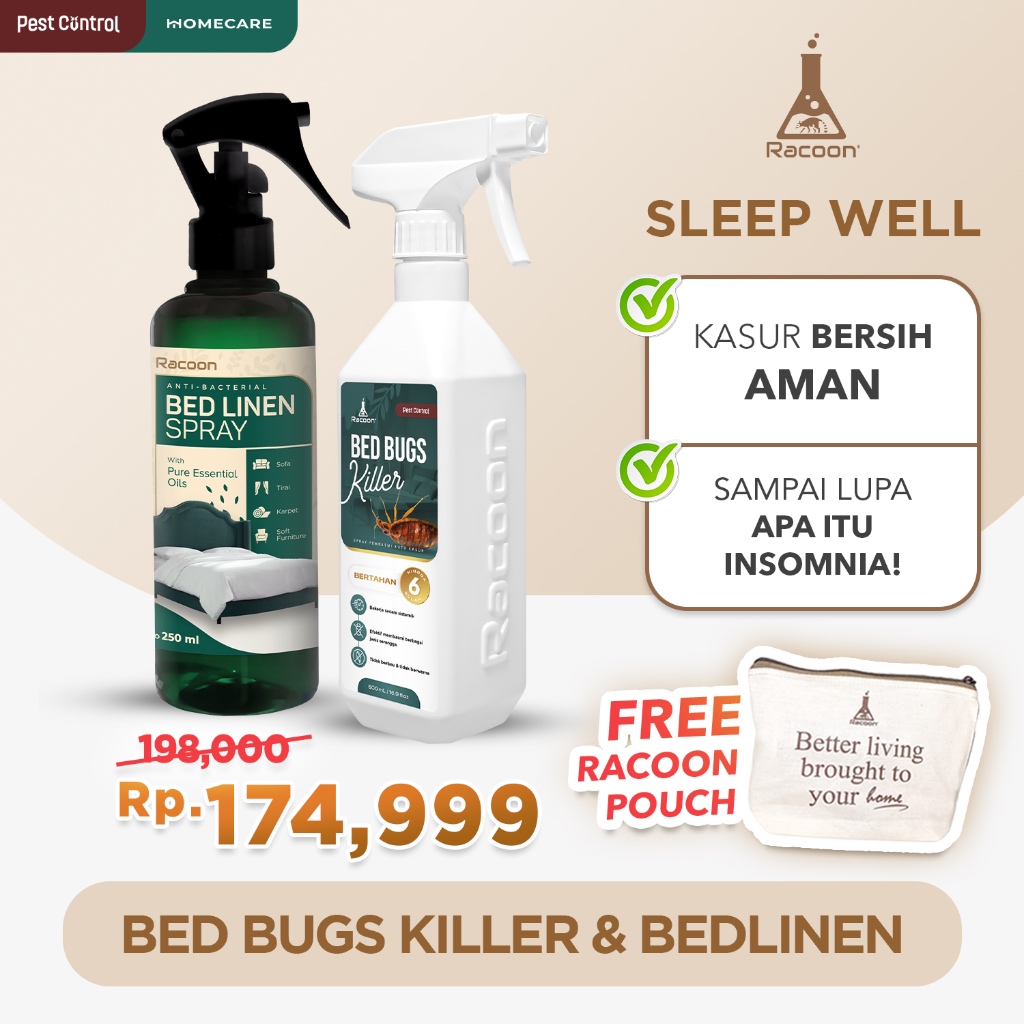 RACOON Sleep Well Bundling SPRAY ANTI KUTU KASUR &amp; BED LINEN SPRAY