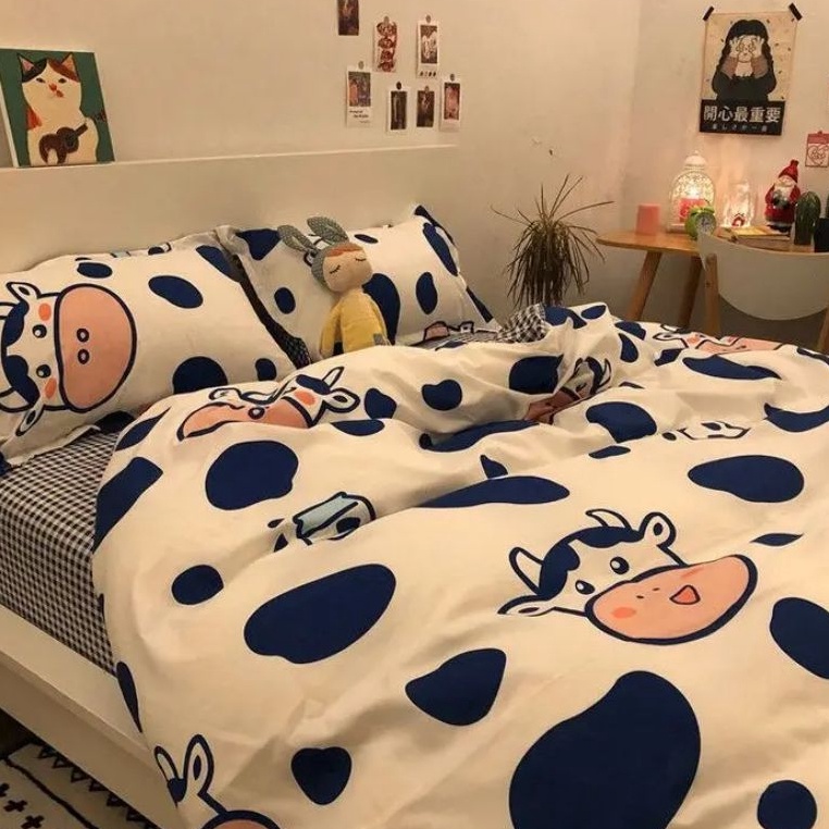 [KODE TDKZ7] PART 4 / SPREI AESTHETIC HOMEMADE || SPREI MOTIF ANAK DINO BLACK SMILE BUAH PELANGI RAI