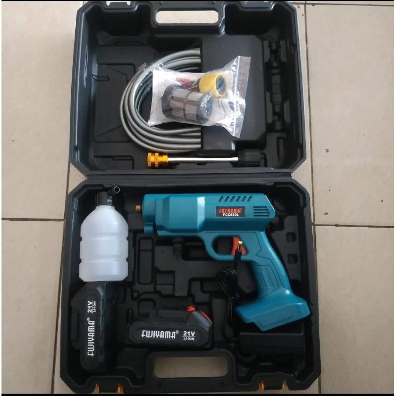 Mesin Cuci Steam Mobil Motor Jet Cleaner High Pressure Battery Baterai Cordless Fujiyama FCC820L