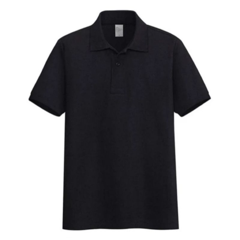 baju kaos polo polos poloshirt kerah pria wanita warna hitam