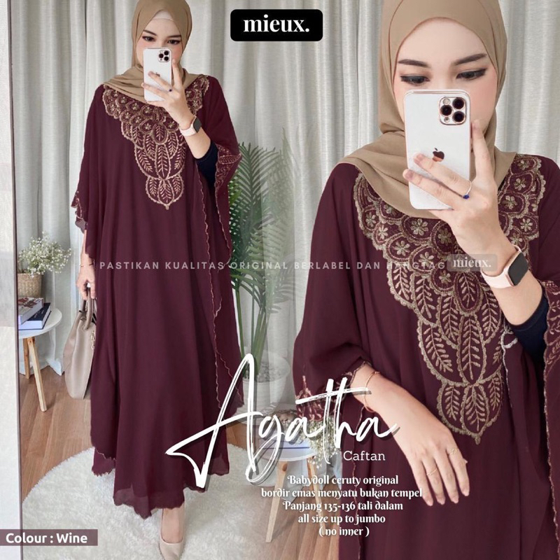 Mieux Agatha Caftan Bahan Babydoll Ceruty Original Allsize Jumbo
