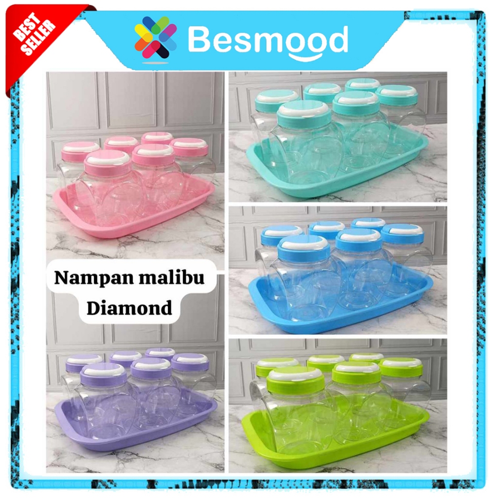 Besmood Toples Nampan Satu Set Plastik Nampan Malibu Diamond