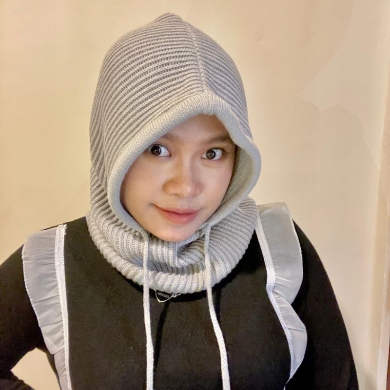 Knit Gray Balaclava Hijab
