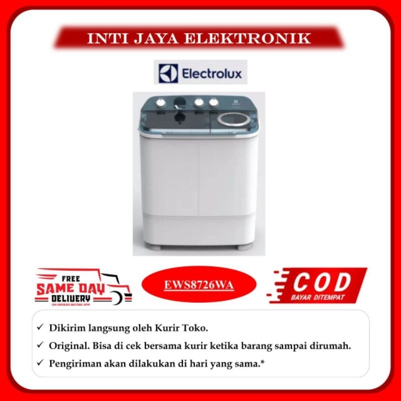 MESIN CUCI ELECTROLUX 2 TABUNG 7 KG EWS87262WA 7KG