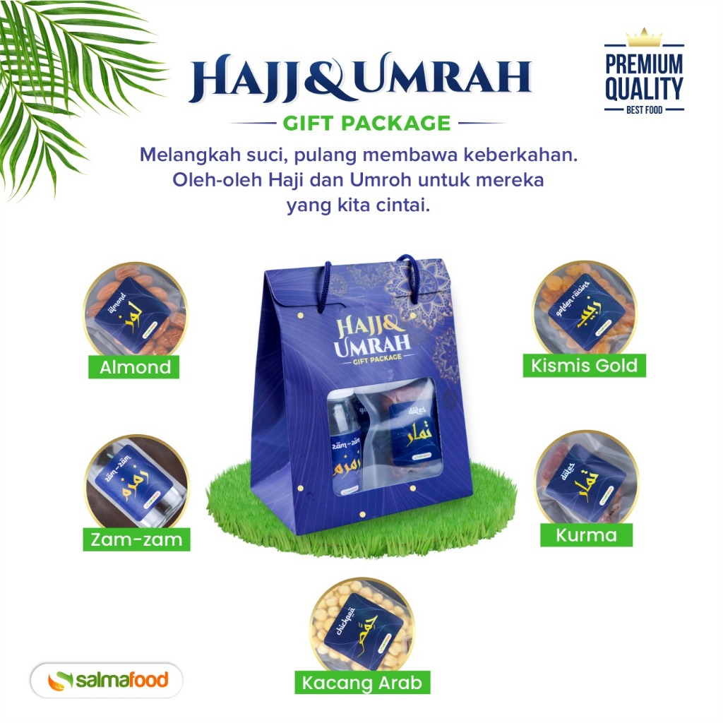 

Hampers Paket Oleh Oleh Haji Termurah komplite dan enak , air zamzam kacang almond pistacio kismis kurma