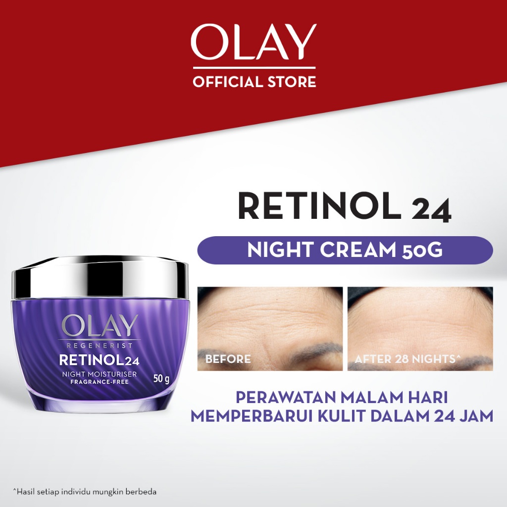 Olay Regenerist Retinol 24 Niacinamide Night Moisturizer Cream Skincare Perawatan Wajah Antiaging 50