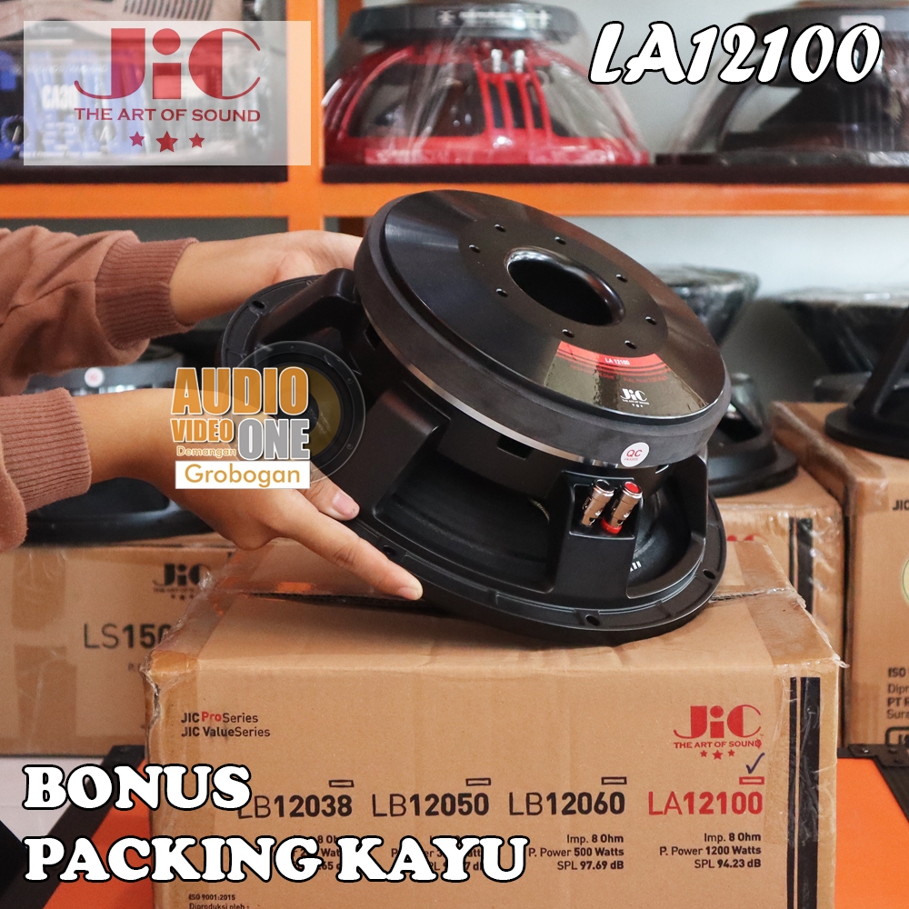 Speaker JIC LS-12100 Spul 4 Inch Komponen Spiker Balap Original Bonus Packing Kayu