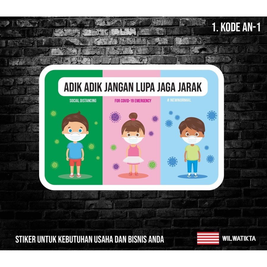 

Sticker Safety Sign Warning Jaga Jarak untuk anak