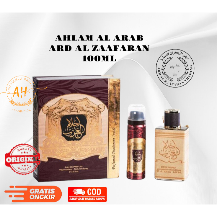 Parfum Ahlam Al Arab / Perfume Ahlam Al Arab Eau de Parfum by Ard Al Zaafaran + 50ml Deodorant / Ard