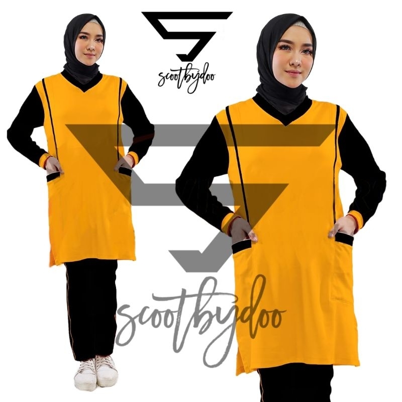 SETELAN SENAM TUNIK WANITA YOVIS SPORT/ PAKAIAN OLAHRAGA WANITA /Yovis Sport Baju Senam / Baju Senam