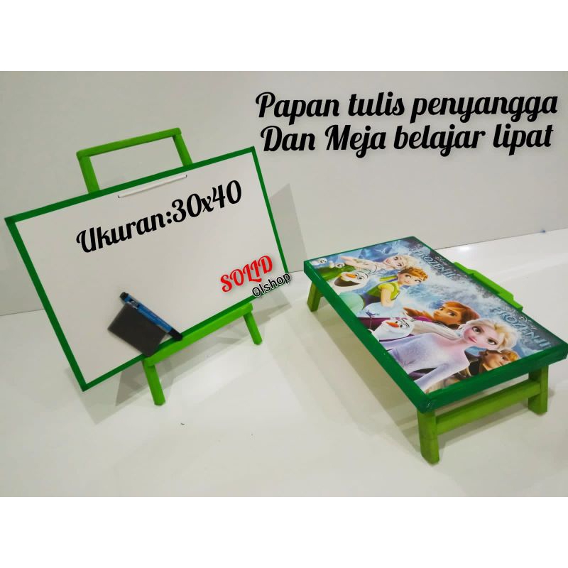 

1set papan tulis,penyangga dan meja belajar anak.ada dua tipe.tipe buat laki.laki/tipe buat perempuan.