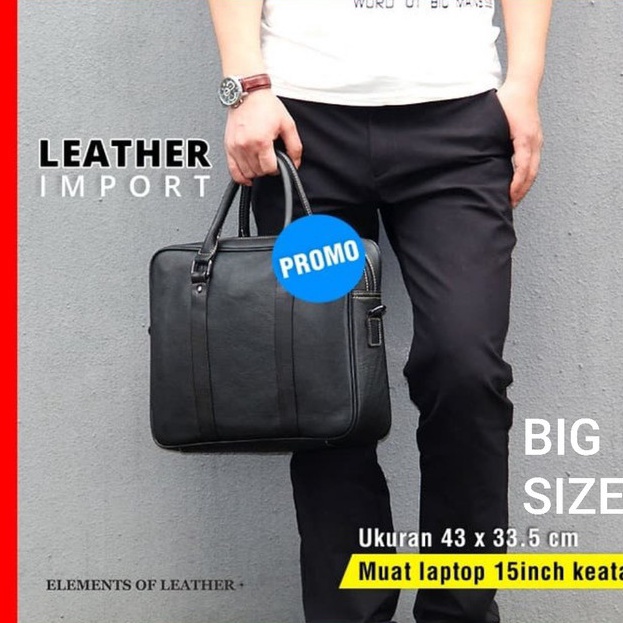 Ready stock tas laptop kerja kantor pria kulit 15 inch 15.6 inch
