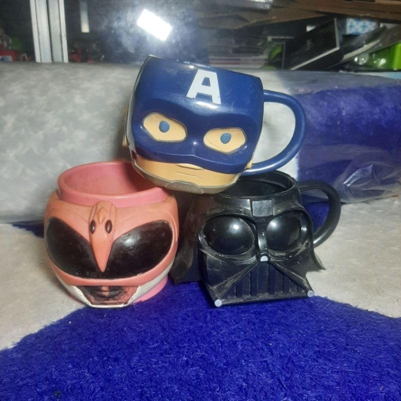mug karakter figure marvel captain amerika, stawars, power rangers