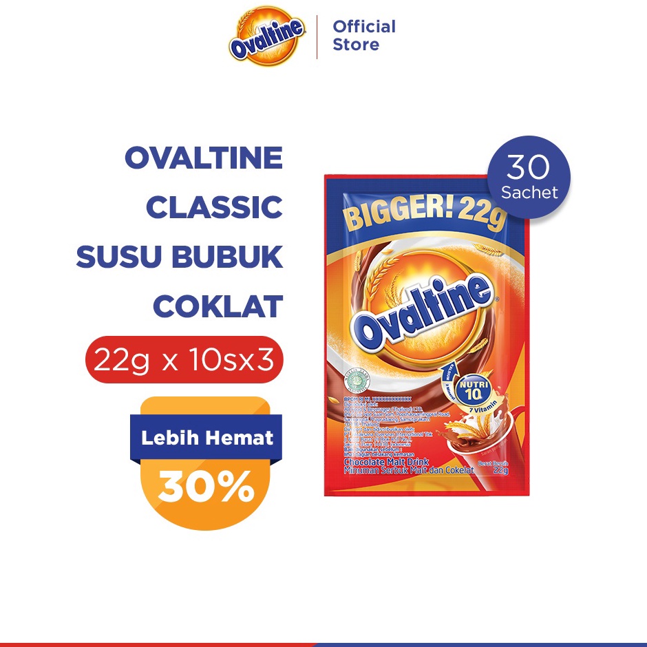 

Ready Stok Ovaltine Classic Susu Bubuk Coklat 22grx10sx3