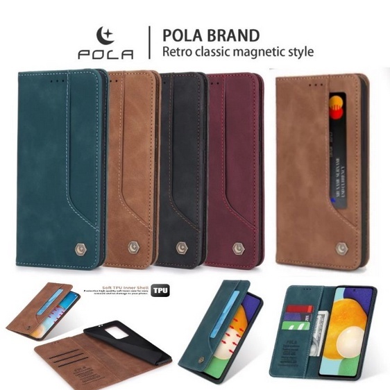 Flip Case Asus Zenfone Max Pro M1 - Zenfone Max Pro M2 Premium Leather Case Magnetic POLA