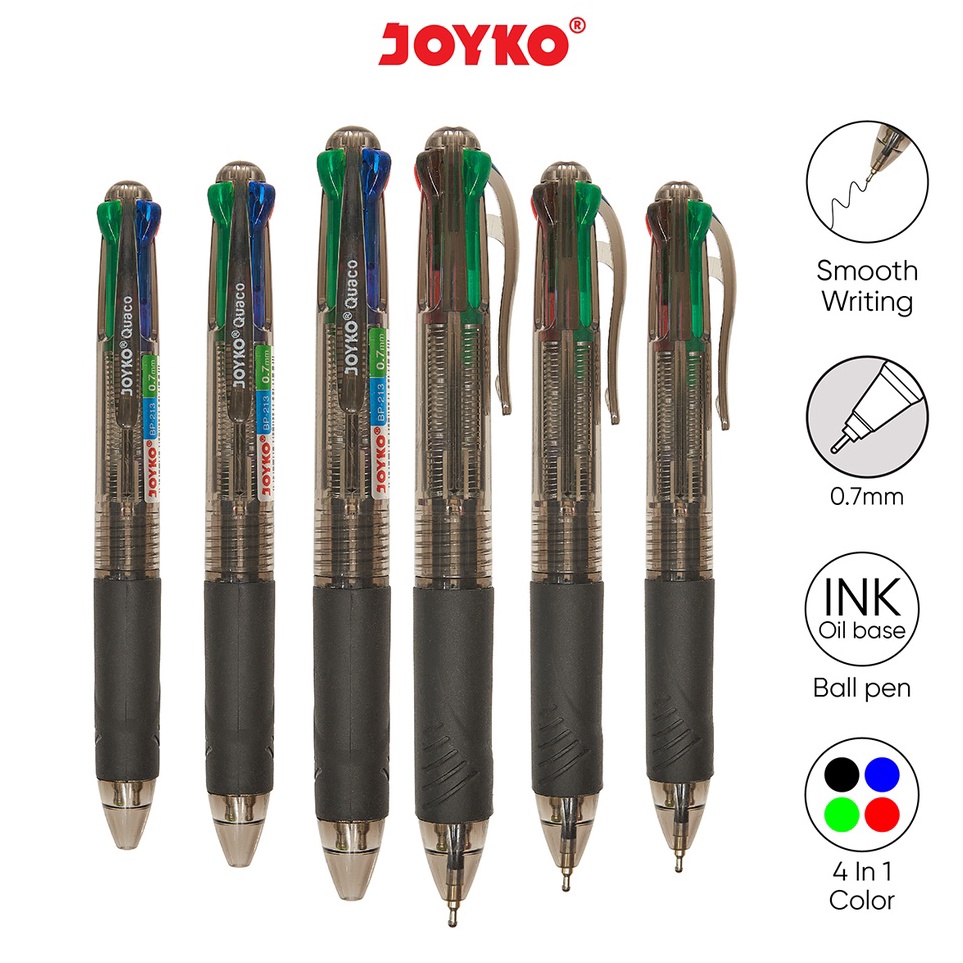 

Ready Ball Pen Pulpen Pena Joyko BP-213 Quaco 0.7 mm 4 Warna Colors ✾✱