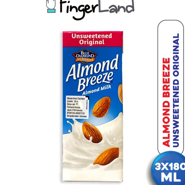 

Ready Stock ALMOND BREEZE Almond Milk Unsweetened 180 ml Susu Unsweetened 3 PCS