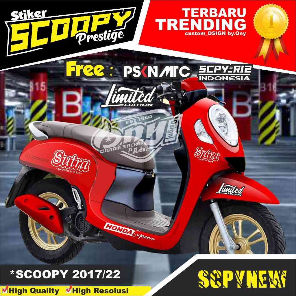 STIKER SCOOPY SUTRA, STIKER SCOOPY SIMPEL STIKER SCOOPY TERBARU, STICKER SCOOPY PRESTIGE STRIPING SC