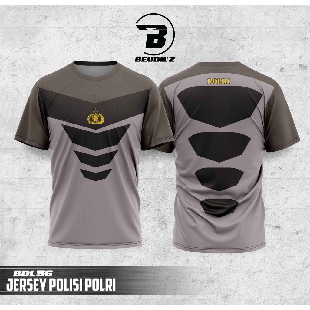 Jersey/kaos printing Polisi Polri/Daleman seragam COKLAT POLISI/kaos dry fit pria/atasan pria