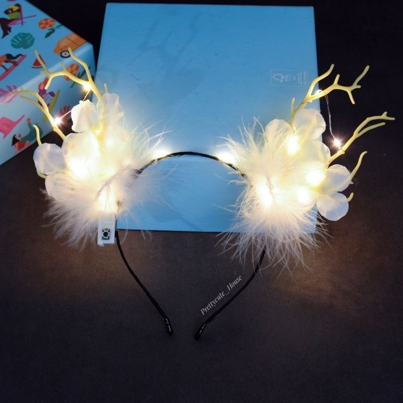 Bando Tanduk Rusa LED Glow in The Dark / Bando Natal LED / Bando Christmas Premium