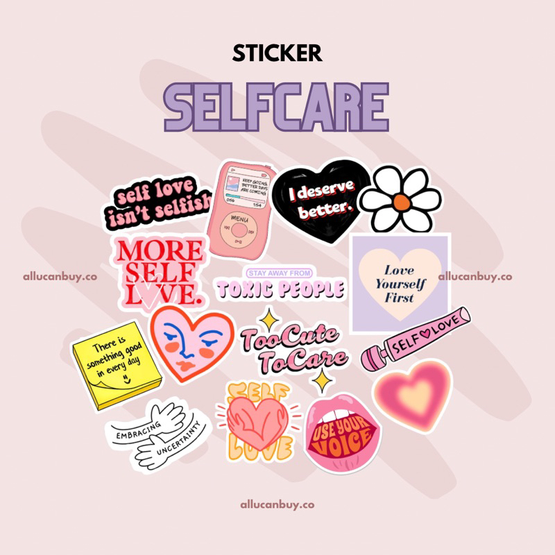 

ALLUCANBUY - STICKER PACKS SELFCARE 15pcs