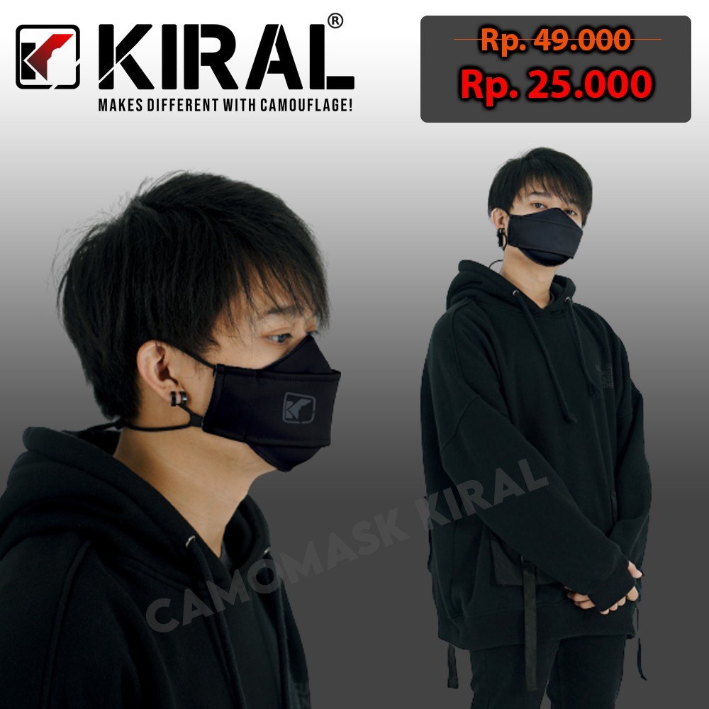 KIRAL Masker Kain Pria 3 ply Keren Cowok Distro Murah Premium Camomask Terbaru Korea COD MKC001