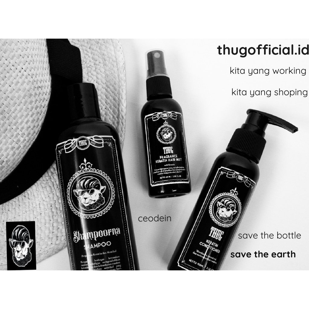 Terkini☠SAMPO PELURUS RAMBUT original100%Shampoorna Shampoo Thug (200Ml) untuk rambut pria/wanita