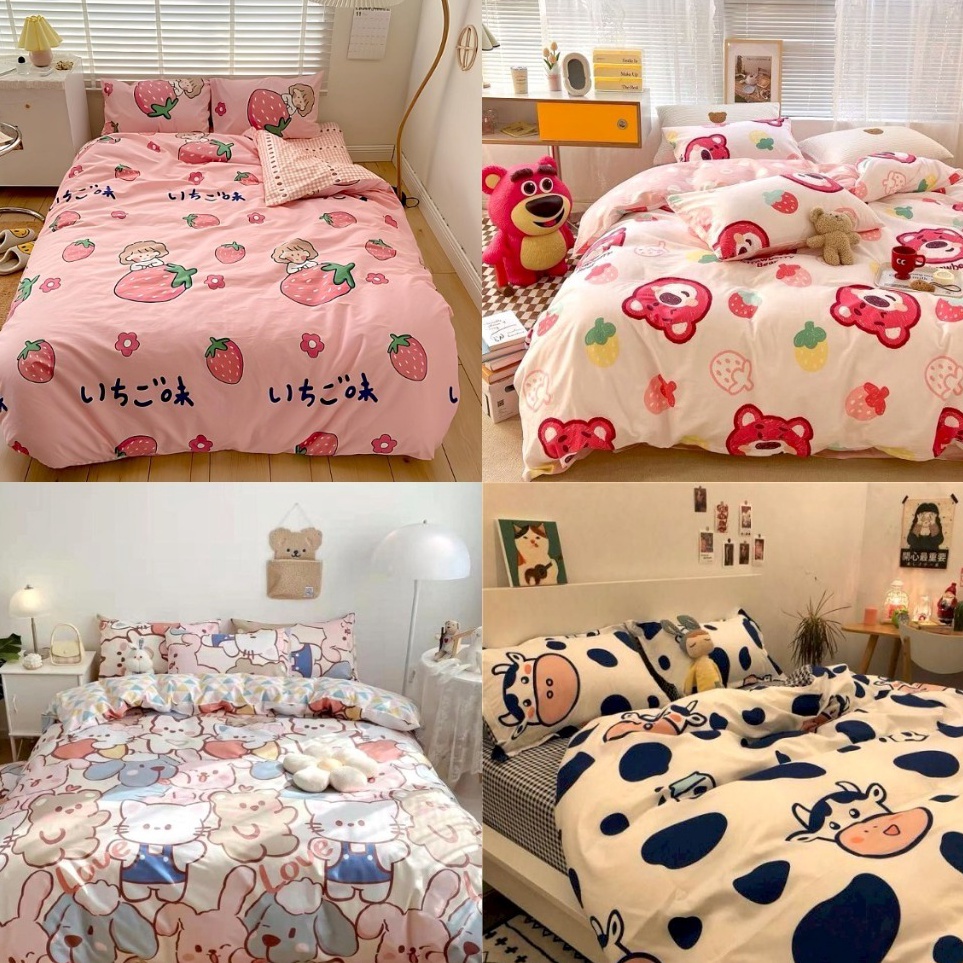 Pasti Untung MOTIF ANAK SPREI AESTHETIC HOMEMADE || SPREI MOTIF ANAK DINO BLACK SMILE BUAH PELANGI R