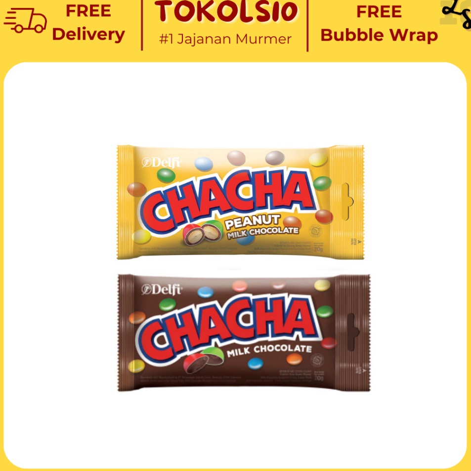 

Ready Delfi Chacha Peanut Milk Chocolate Renceng Isi 30 pcs @7gr