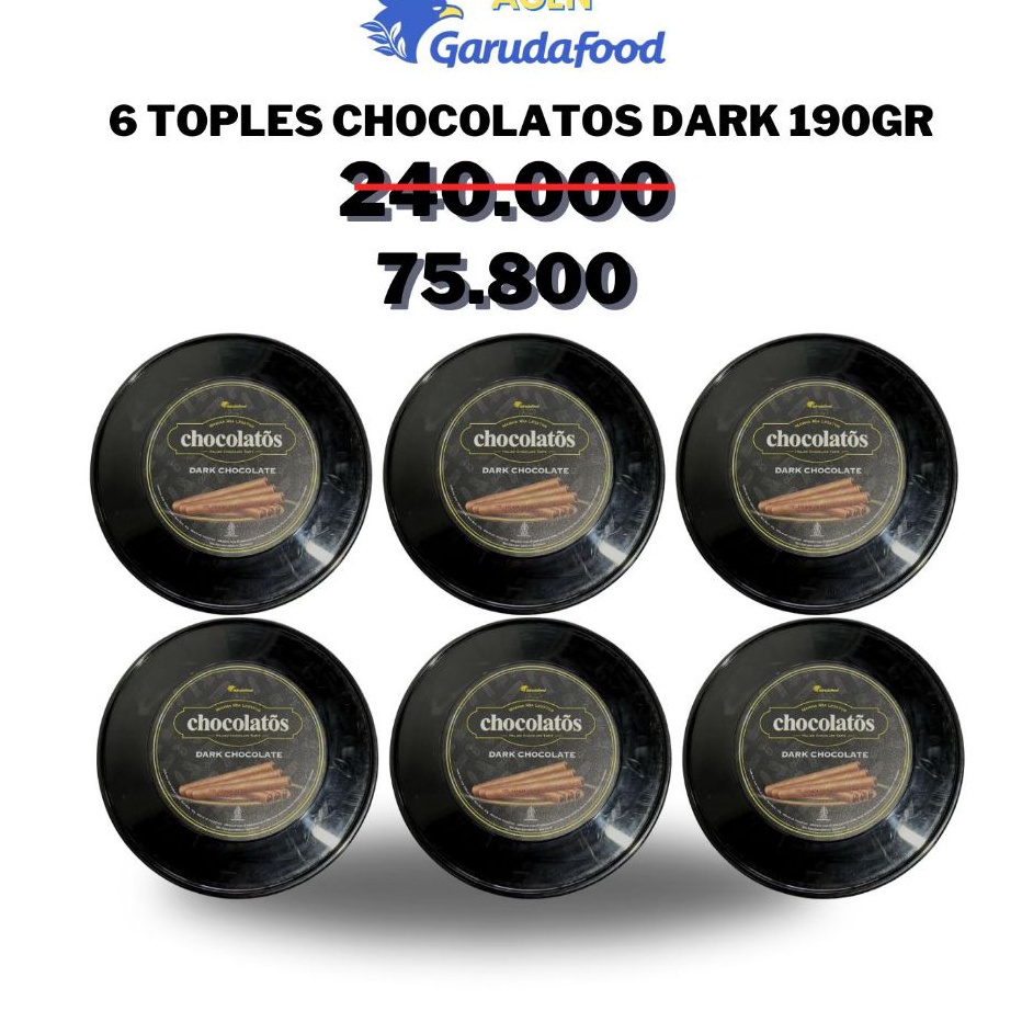 

Ready Stock 1 DUS isi 6 TOPLES Chocolatos Dark 190gr