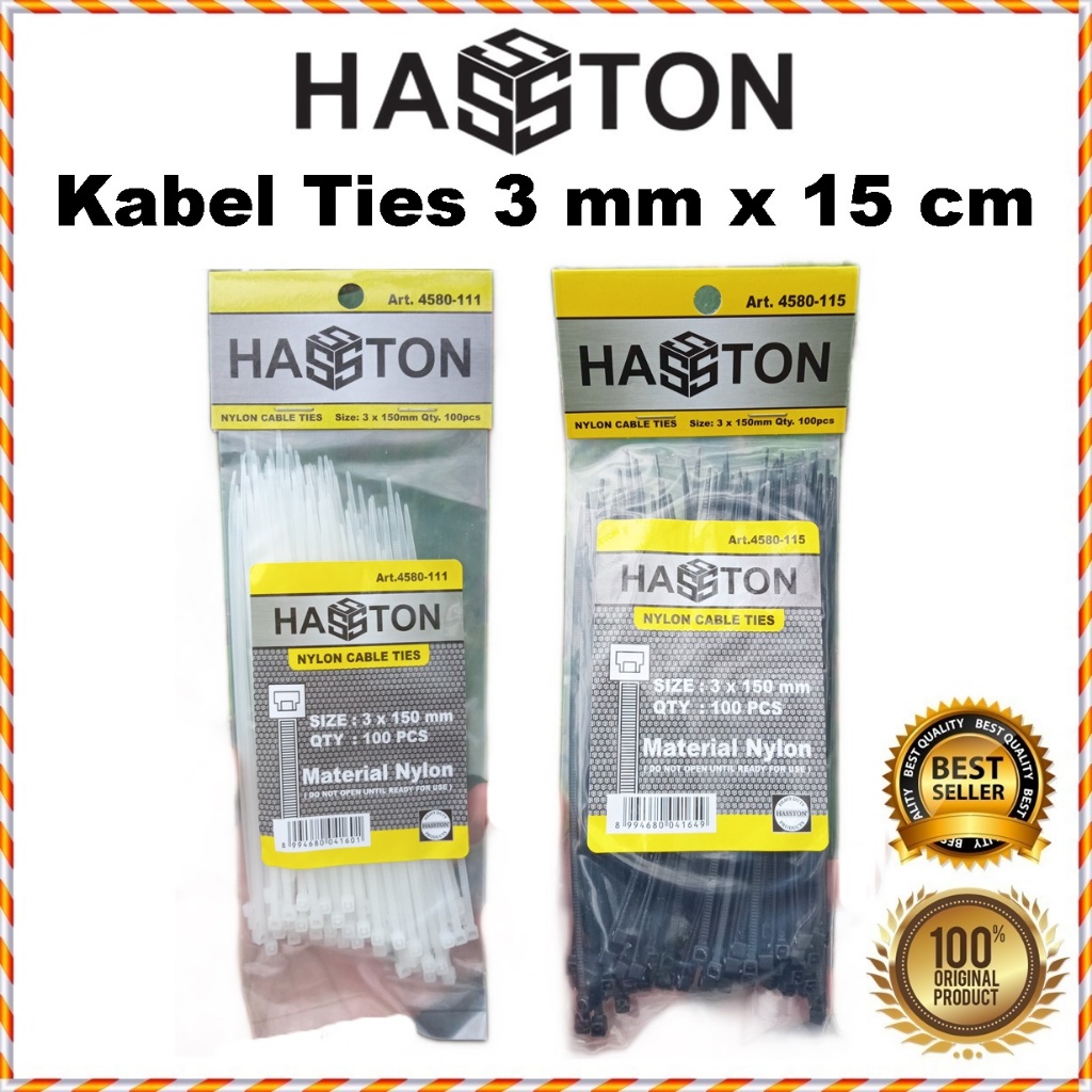 

Kabel Ties 15 Cm Tali Pengikat Tanaman Serbaguna Tis Strap Tie Cable Nylon Hasston Prohex Hitam Putih