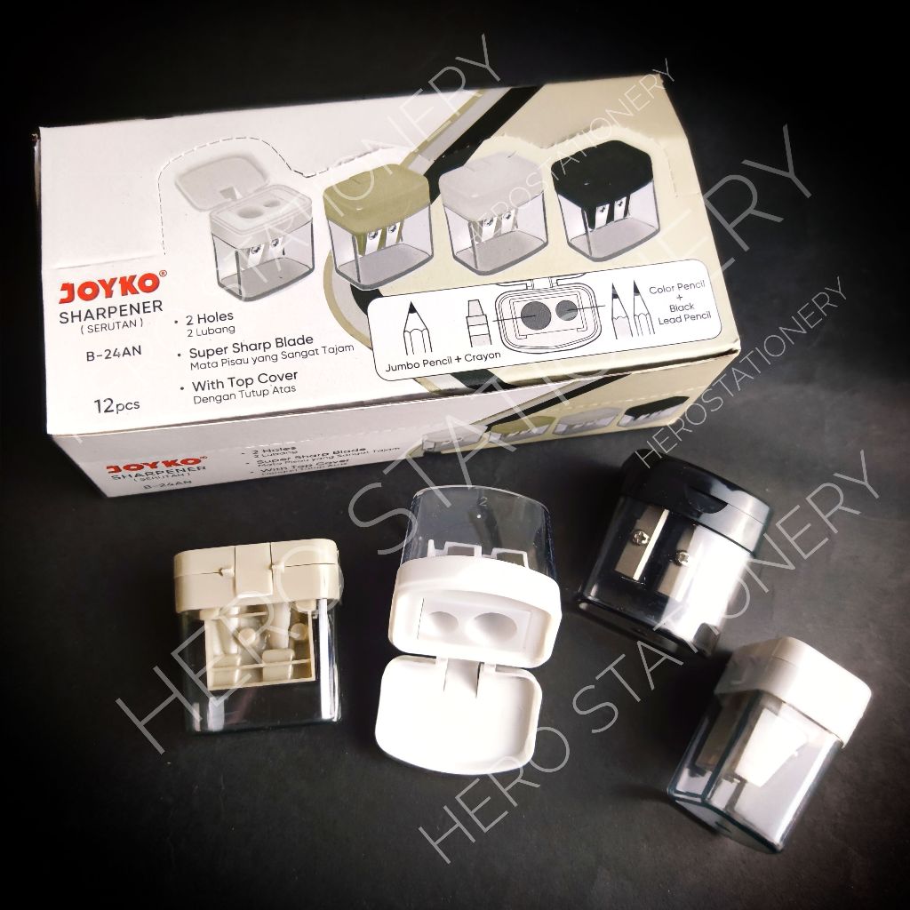 

Rautan pensil joyko pencil sharpener 2 lubang B-24AN . 12 unit