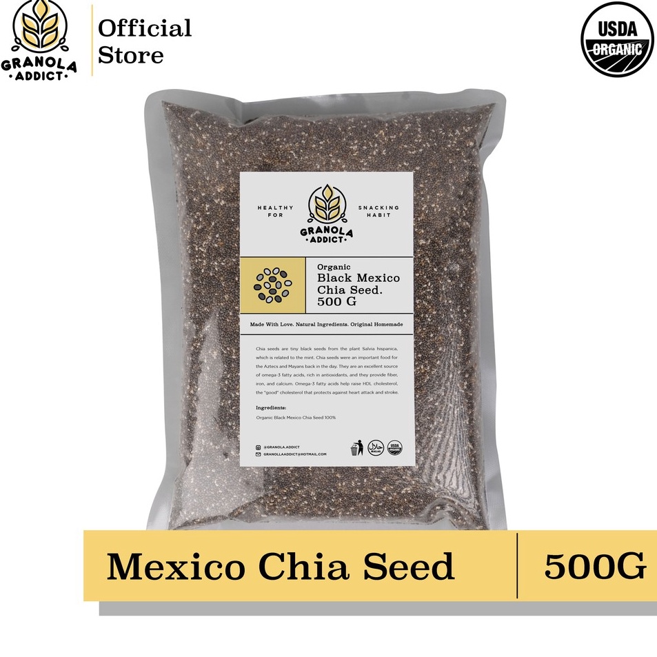

Model Baru Granola Addict - Black Chia Seed Mexico Organic / Organik 500G