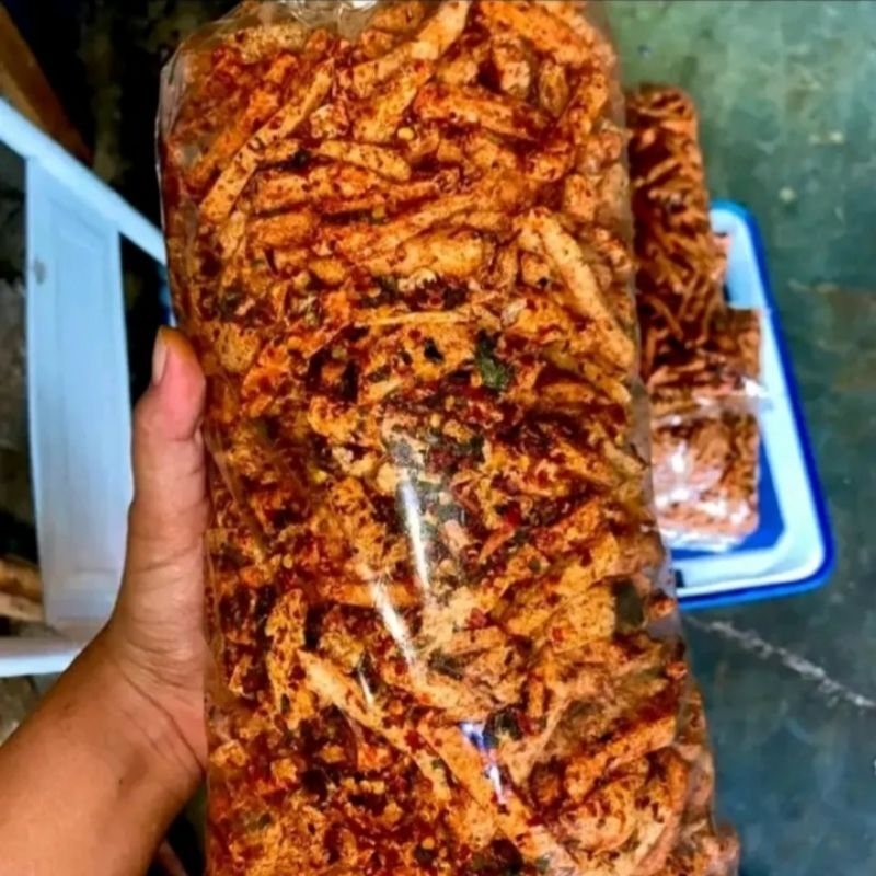 

Basreng pedas daun jeruk kemasan 1kg