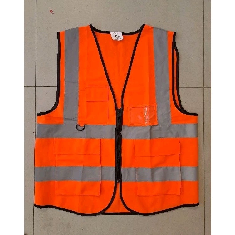 Rompi Safety Proyek Parasut ziper/Rompi Safety Proyek Poliester/Rompi Proyek ziper Orange/ Eompi saf